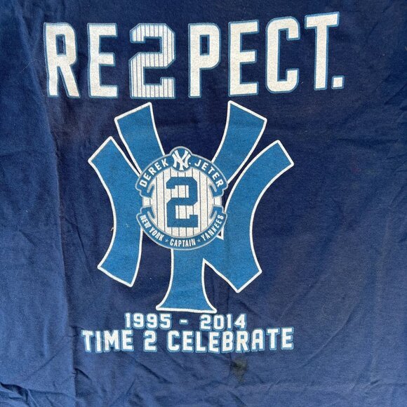 Derek Jeter Respect Farwell Captain Yankees Baseball Graphic Tee Adult Size XL - Picture 2 of 10